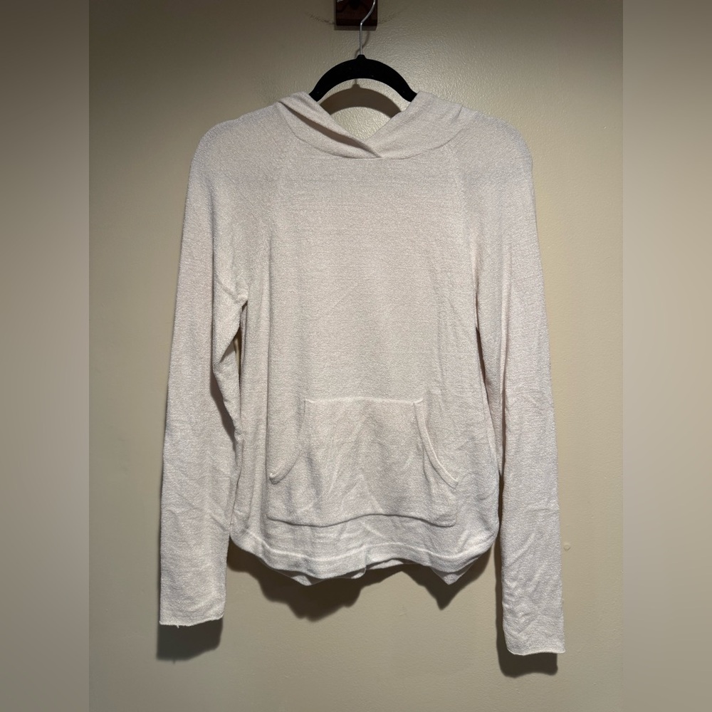 Barefoot Dreams CozyChic Ultra Lite Pullover Hoodie Small ivory cream neutral